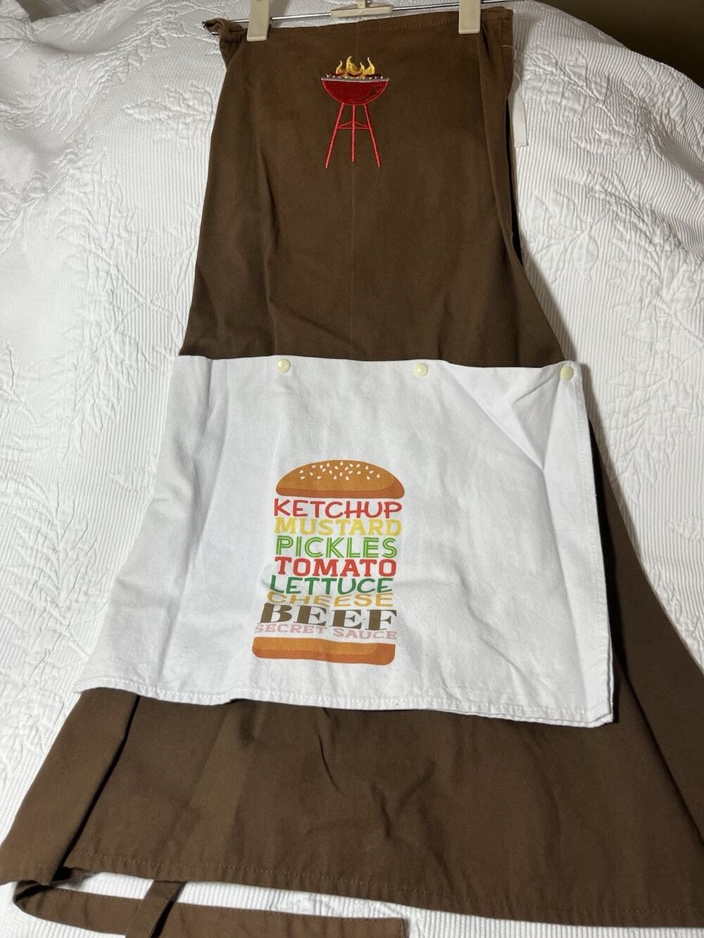 Custom Made Kitchen Apron With Embroidery Removable Towel Washable Men BBQ
